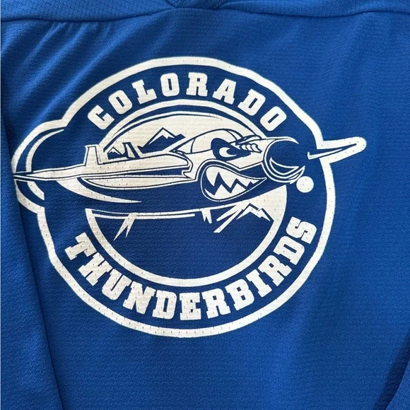 Colorado Thunderbirds hockey jersey Blue size Large - Picture 2 of 6